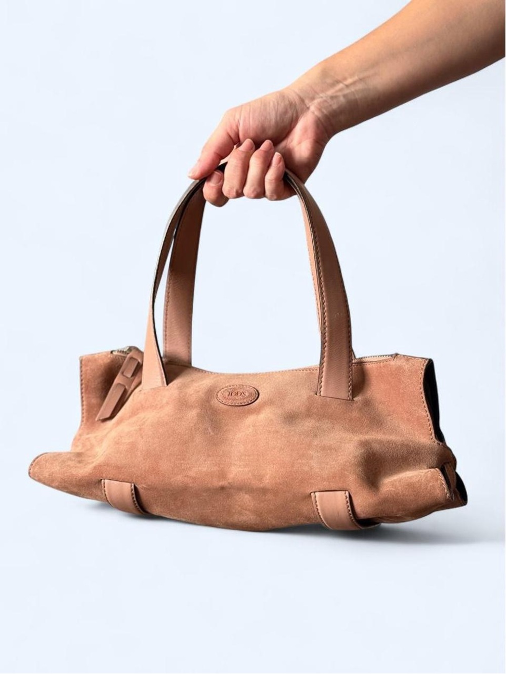 Tod's Blush Pink Suede Shoulder Bag